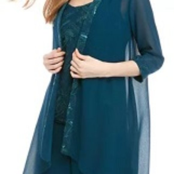 Le Bos Women's 3 Piece Social Occasion Pant Set - Picture 4 of 9